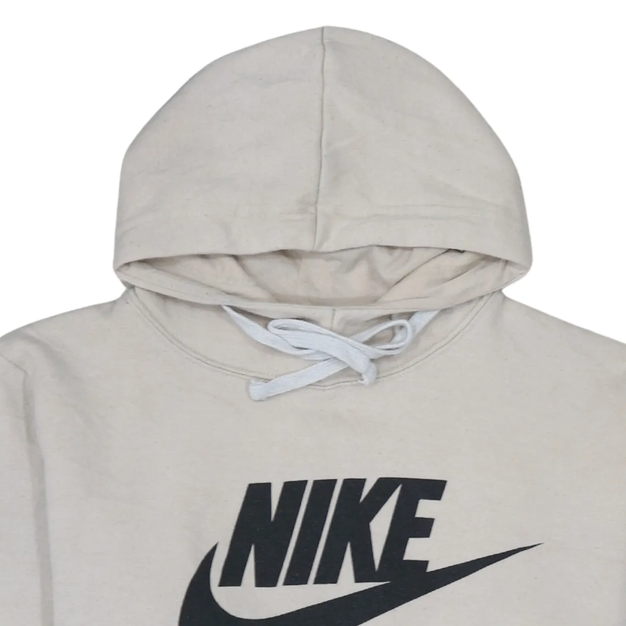Nike Beige Cream Hoodie Men's Medium Printed Air Logo Front Pocket Pullover Sweatshirt sold by Vintage Club product image thumbnail 3