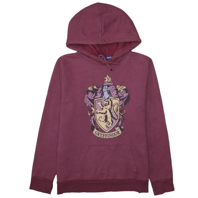 Primark Burgundy Red Hoodie Women’s Large Gryffindor Printed Crest Front Pouch Fleece Sweatshirt made by Primark