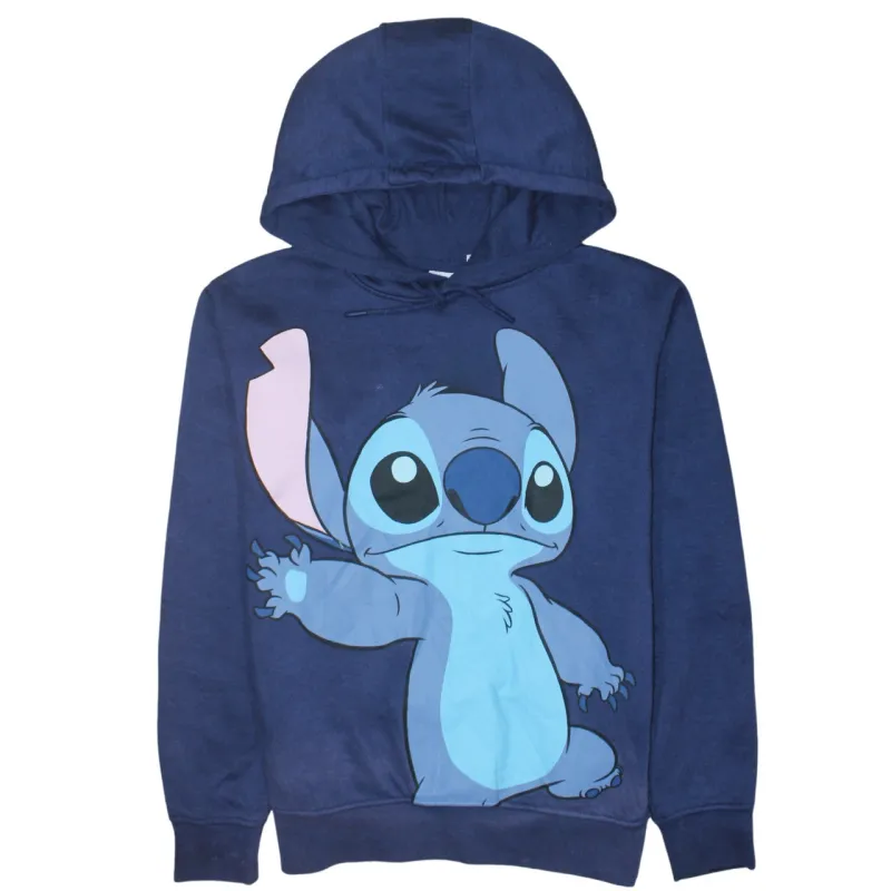 Disney Navy Blue Hoodie Women’s XXSmall Printed Stitch Graphic Pullover Sweatshirt Top made by Disney