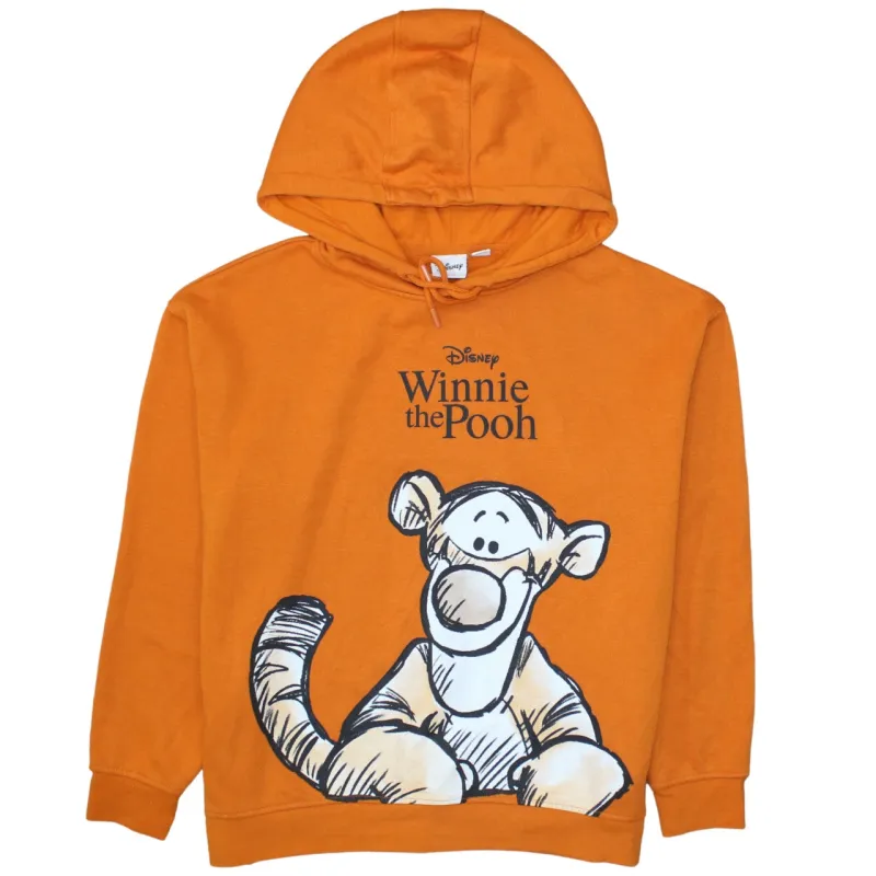 Disney Orange Winnie The Pooh Hoodie Women’s XLarge Printed Tigger Graphic Pullover Sweatshirt made by Disney