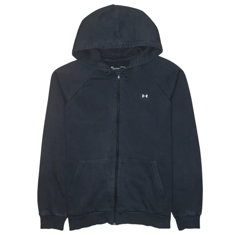 Under Armour Black Full Zip Hoodie Men's Large Embroidered Chest Logo Split Pockets Sweatshirt sold by Vintage Club