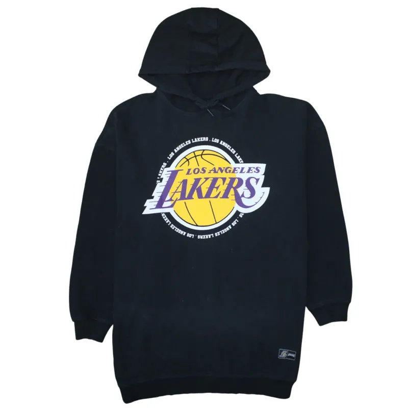 Primark Black Hoodie Women’s Medium Los Angeles Lakers Printed Logo Fleece Pullover Sweatshirt sold by Vintage Club