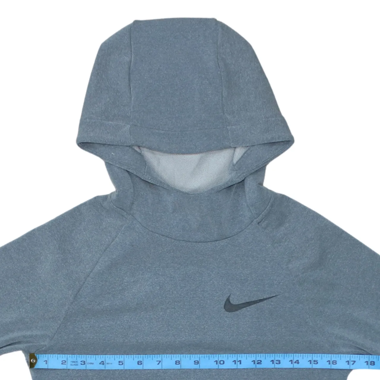 Nike Grey Hoodie Women’s XSmall Short Sleeve Printed Swoosh Zip Pockets Pullover Top sold by Vintage Club product image thumbnail 5