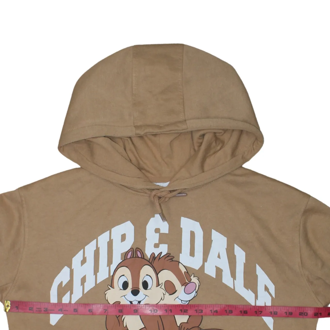 Disney Tan Brown Hoodie Women’s Small Chip Dale Printed Graphic Pullover Sweatshirt sold by Vintage Club product image thumbnail 5