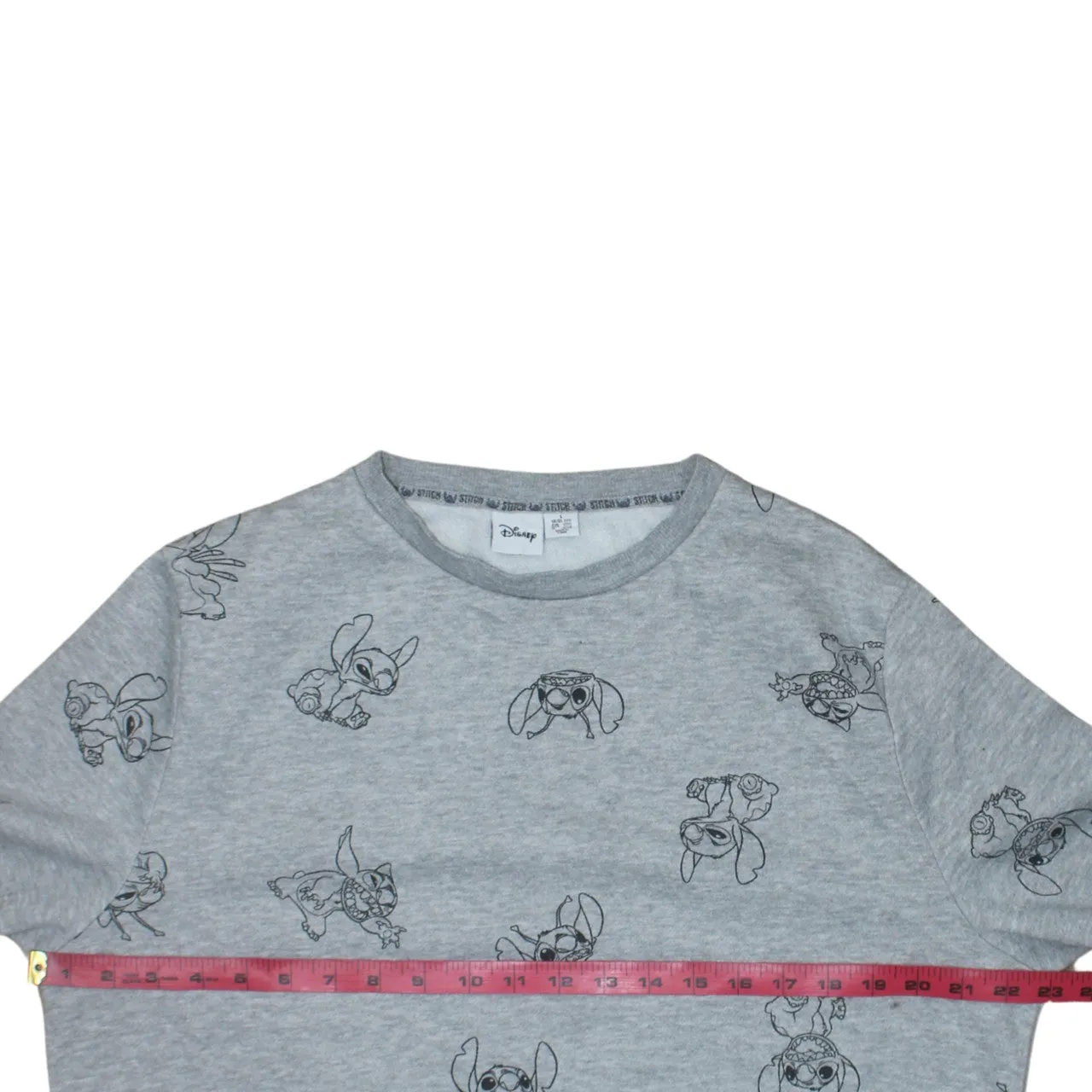 Disney Grey Sweatshirt Women's Large All Over Stitch Print Crewneck Pullover Top sold by Vintage Club product image thumbnail 5