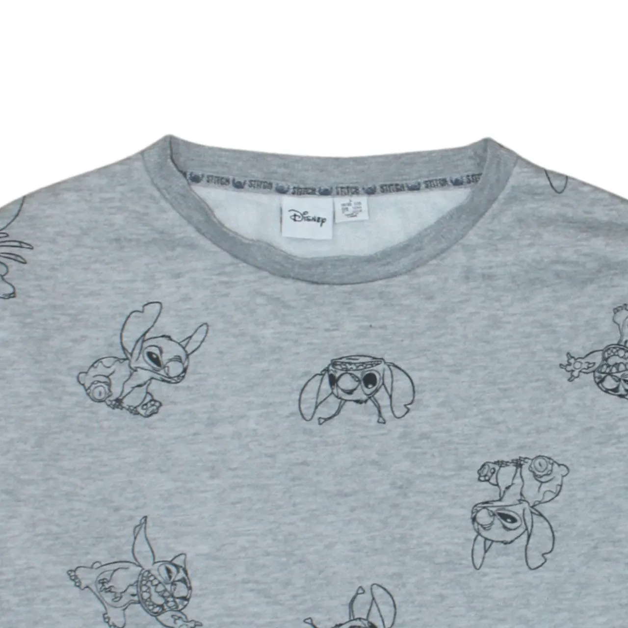 Disney Grey Sweatshirt Women's Large All Over Stitch Print Crewneck Pullover Top sold by Vintage Club product image thumbnail 3