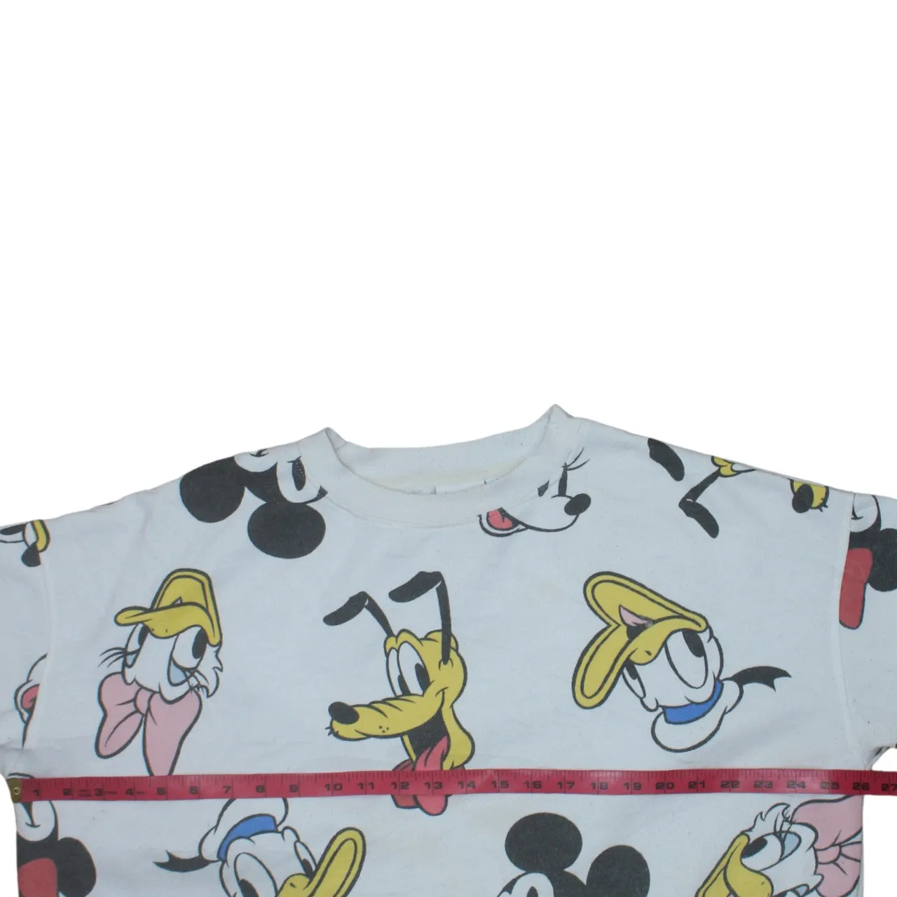 Disney White All Over Print Sweatshirt Women’s XLarge Mickey Minnie Donald Pluto Pullover Top sold by Vintage Club product image thumbnail 5