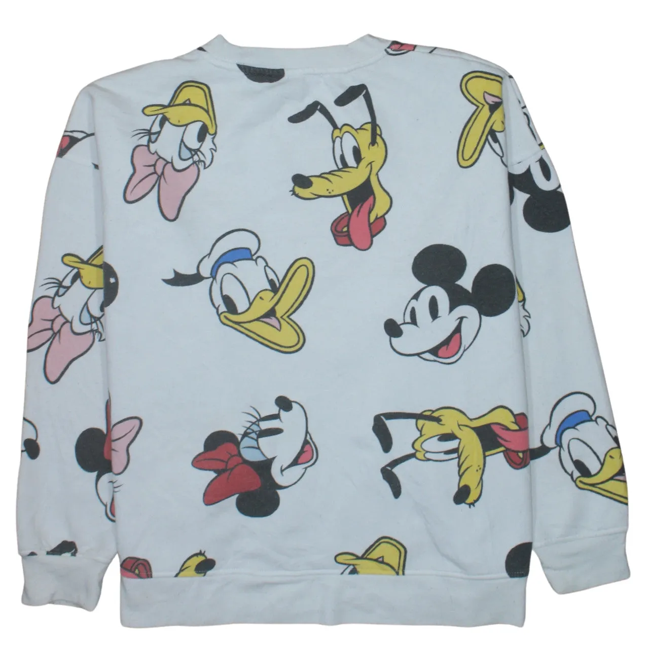 Disney White All Over Print Sweatshirt Women’s XLarge Mickey Minnie Donald Pluto Pullover Top sold by Vintage Club product image thumbnail 2