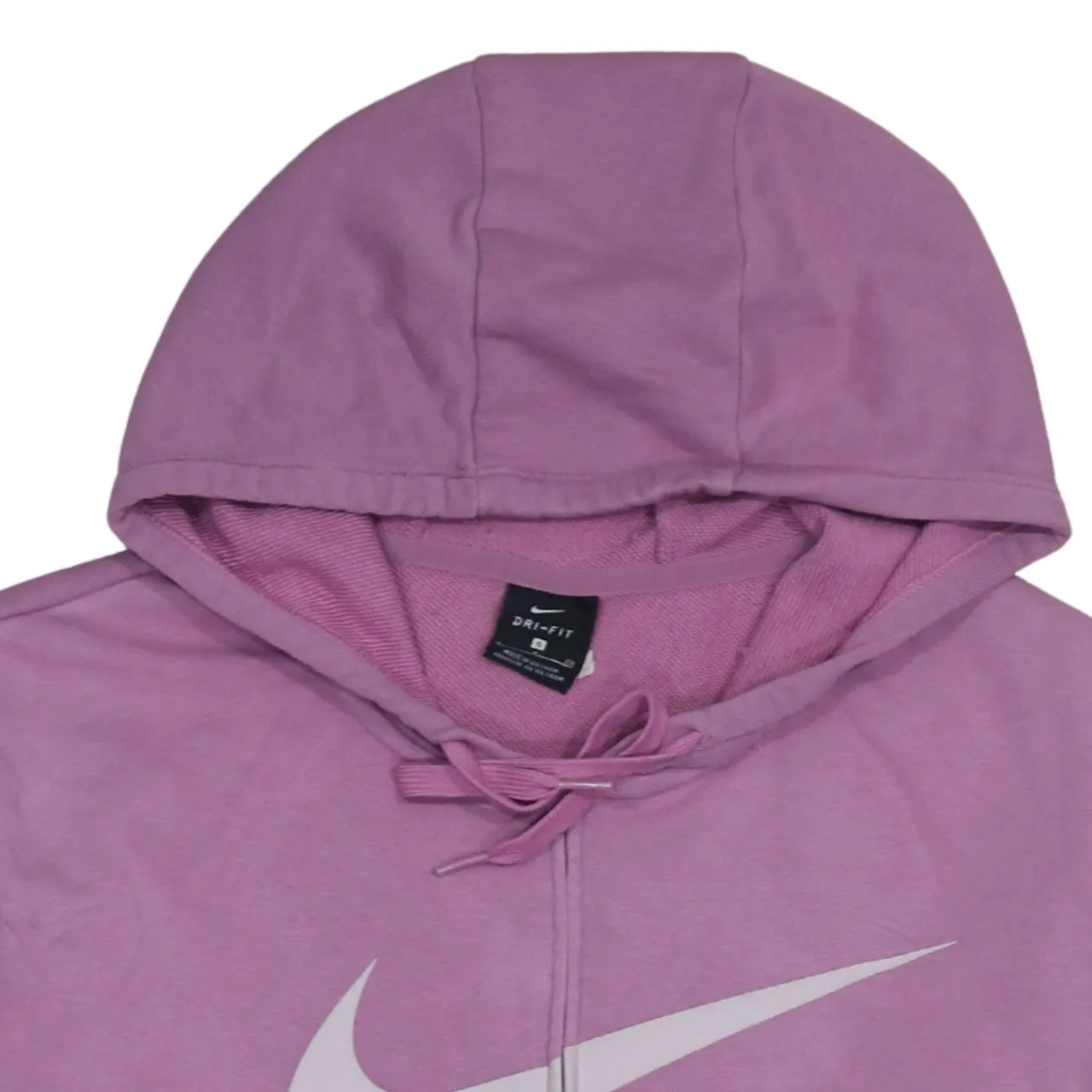 Nike Pink Full Zip Hoodie Men’s Small Printed Swoosh Logo Drawstring Hood Sweatshirt sold by Vintage Club product image thumbnail 3
