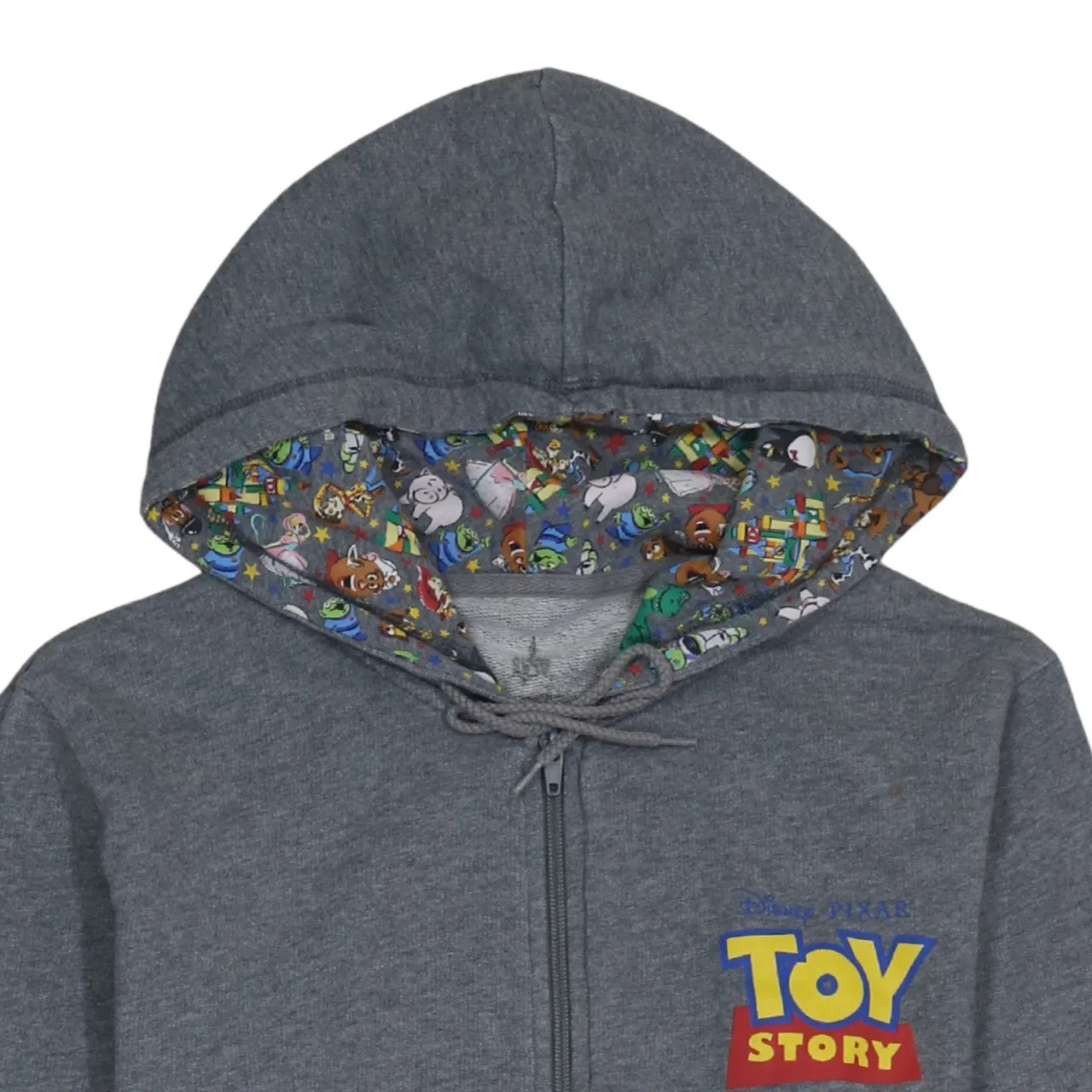 Disney Grey Zip Hoodie Men's XSmall Toy Story Printed Logo Lined Hood Sweatshirt sold by Vintage Club product image thumbnail 3