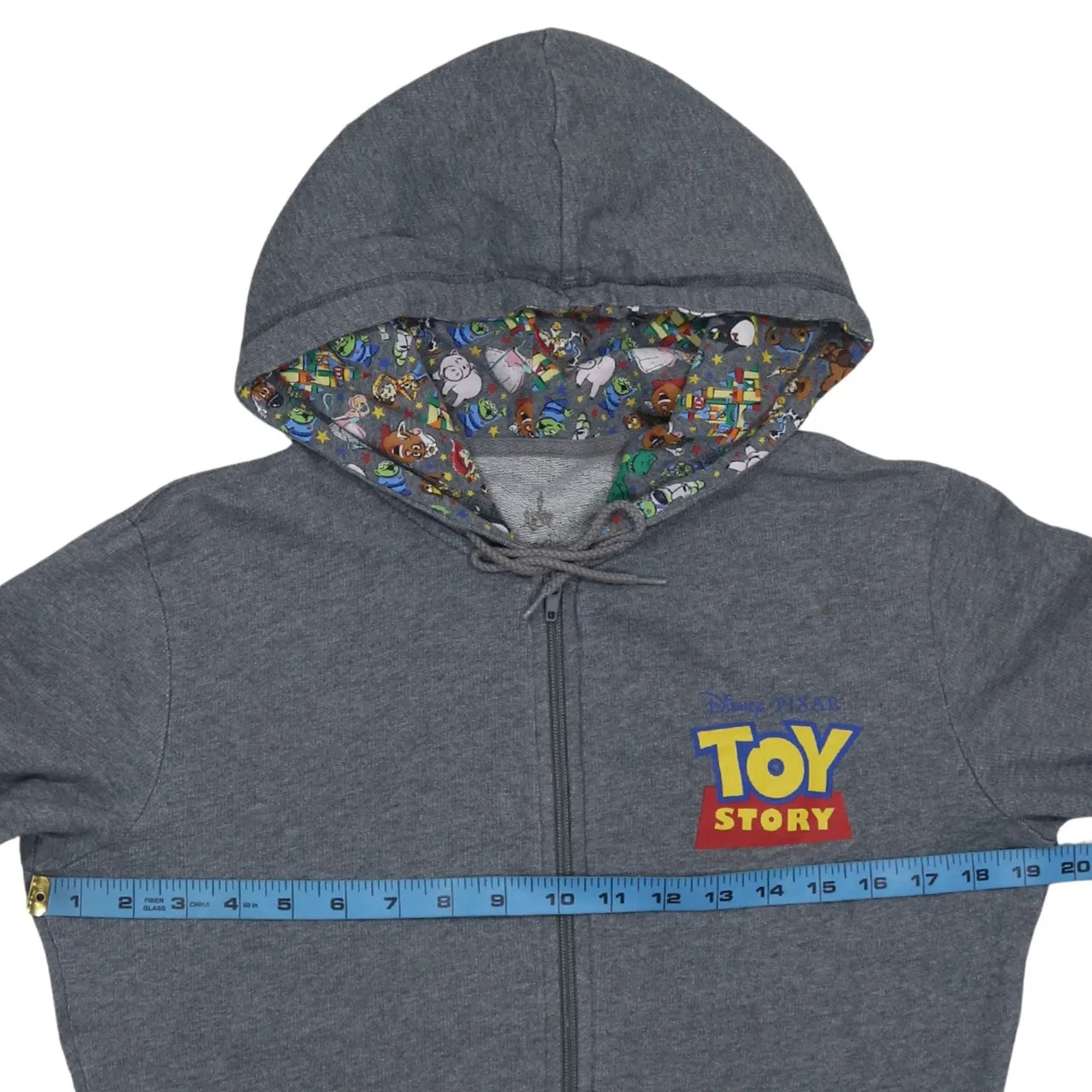 Disney Grey Zip Hoodie Men's XSmall Toy Story Printed Logo Lined Hood Sweatshirt sold by Vintage Club product image thumbnail 5