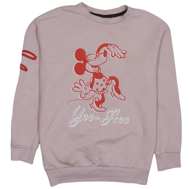The North Face Pink Sweatshirt Women's Small Printed Minnie Mouse Graphic Crewneck Pullover Top sold by Vintage Club