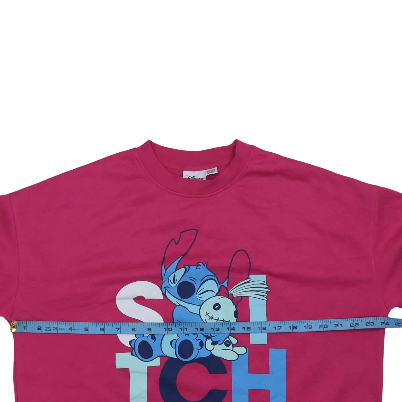 Disney Pink Stitch Sweatshirt Women's Large Printed Graphic Crewneck Pullover Fleece Top sold by Vintage Club product image thumbnail 5