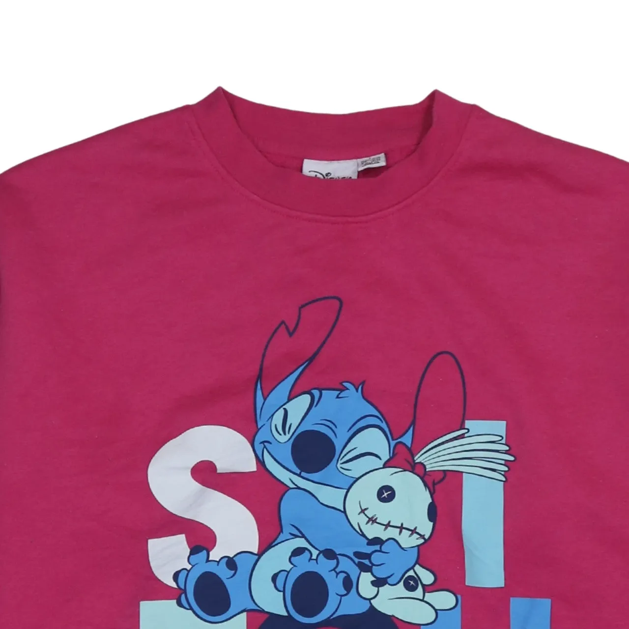 Disney Pink Stitch Sweatshirt Women's Large Printed Graphic Crewneck Pullover Fleece Top sold by Vintage Club product image thumbnail 3