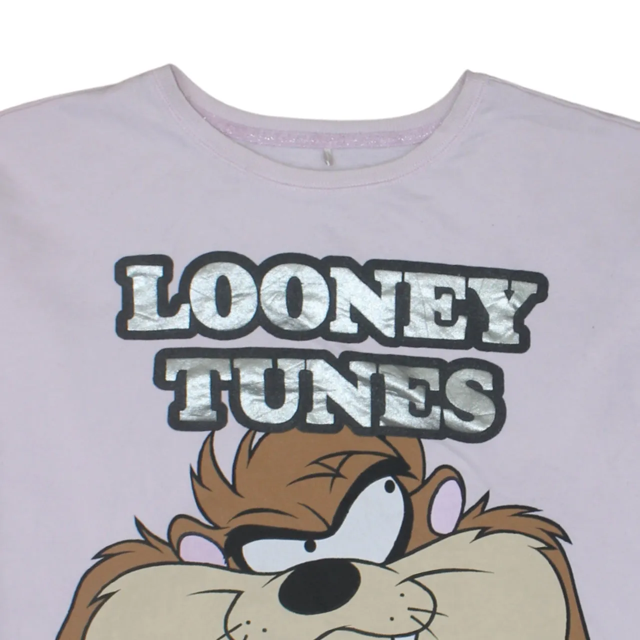 Looney Tunes Light Pink Sweatshirt Women's Small Printed Taz Graphic Longline Pullover Top sold by Vintage Club product image thumbnail 3