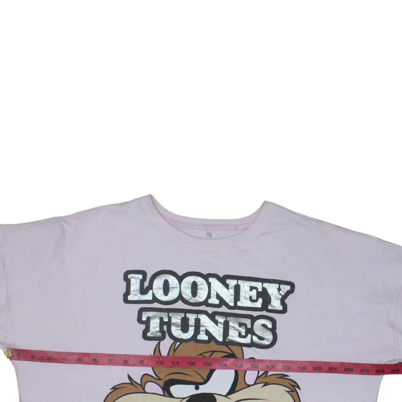 Looney Tunes Light Pink Sweatshirt Women's Small Printed Taz Graphic Longline Pullover Top sold by Vintage Club product image thumbnail 5