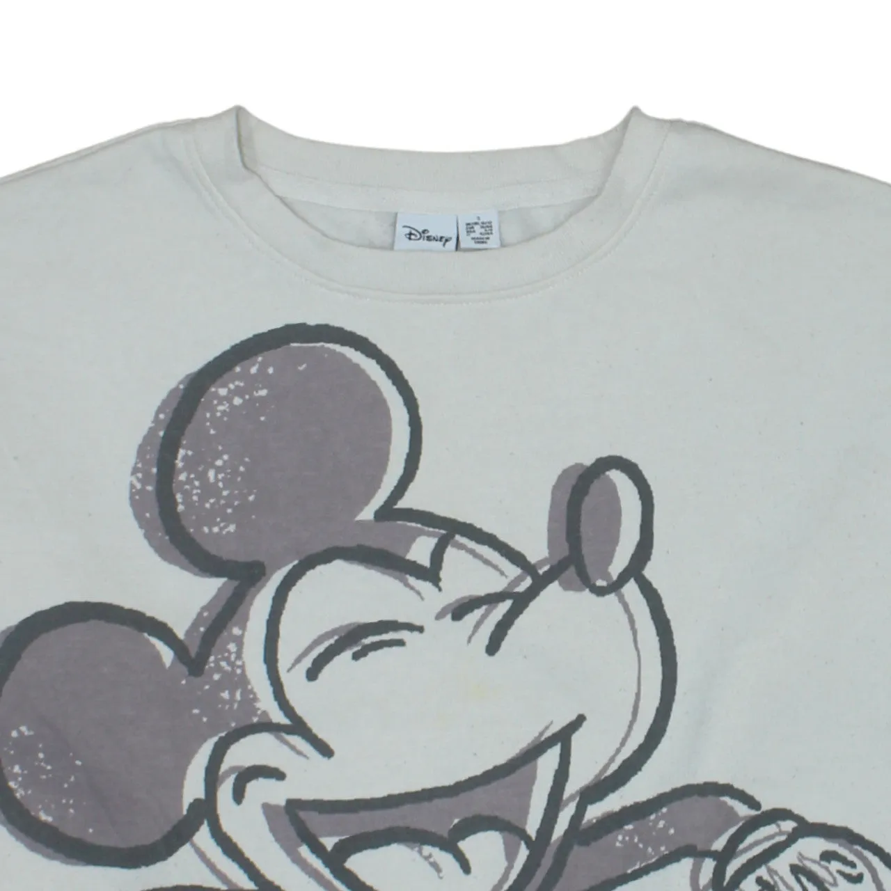 Disney Beige Cream Sweatshirt Women's Small Printed Mickey Mouse Graphic Pullover Top sold by Vintage Club product image thumbnail 3