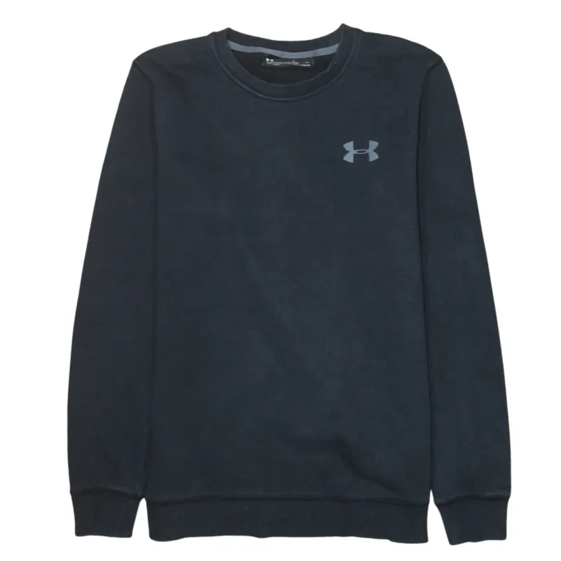 Under Armour Black Sweatshirt Men's Small Printed Logo Crewneck Pullover Fleece Top sold by Vintage Club
