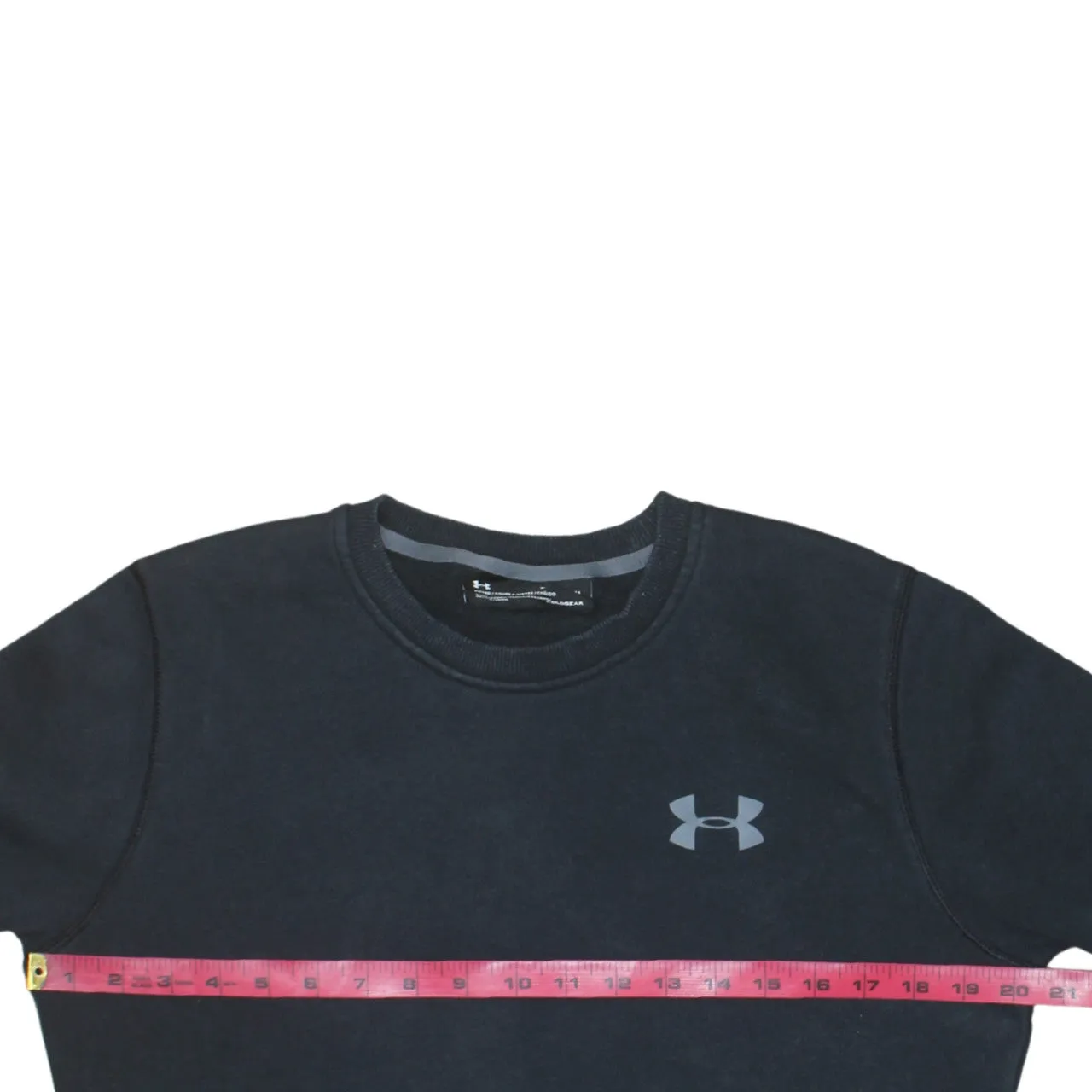 Under Armour Black Sweatshirt Men's Small Printed Logo Crewneck Pullover Fleece Top sold by Vintage Club product image thumbnail 5