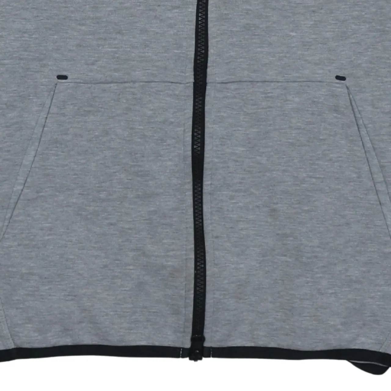 Nike Grey Full Zip Hoodie Men's Small Embroidered Swoosh Split Pockets Casual Sweatshirt sold by Vintage Club product image thumbnail 4