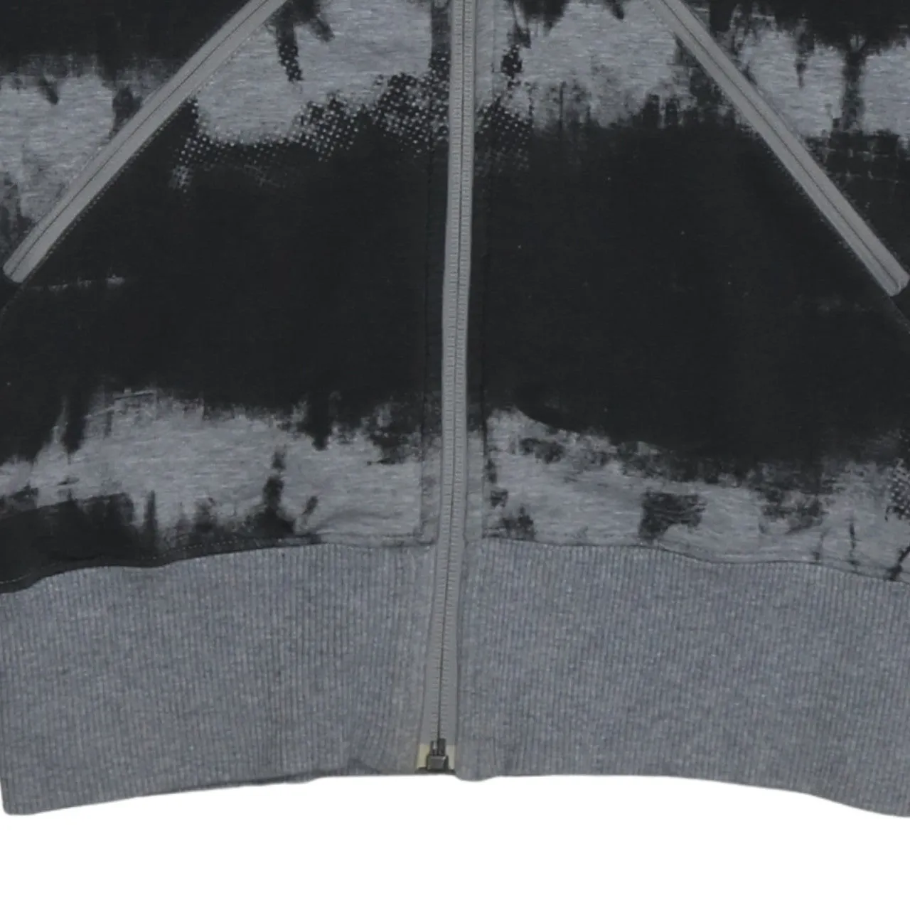 Nike Black Grey Hoodie Women’s Large Full Zip Tie Dye Print Thumb Hole Cuffs Sweatshirt sold by Vintage Club product image thumbnail 4