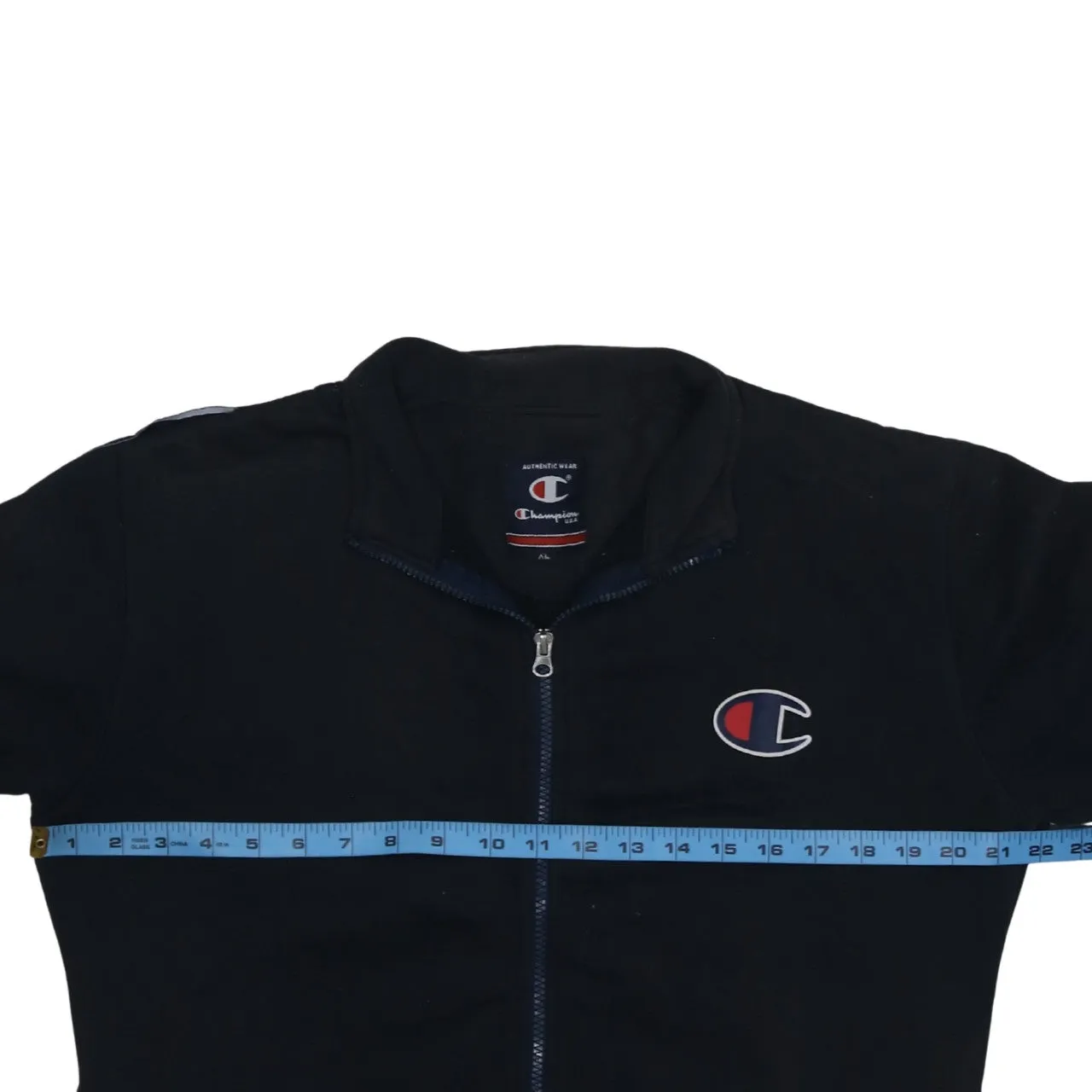 Champion Black Full Zip Sweatshirt Women’s XLarge Embroidered C Logo Tape Sleeve Track Top sold by Vintage Club product image thumbnail 5