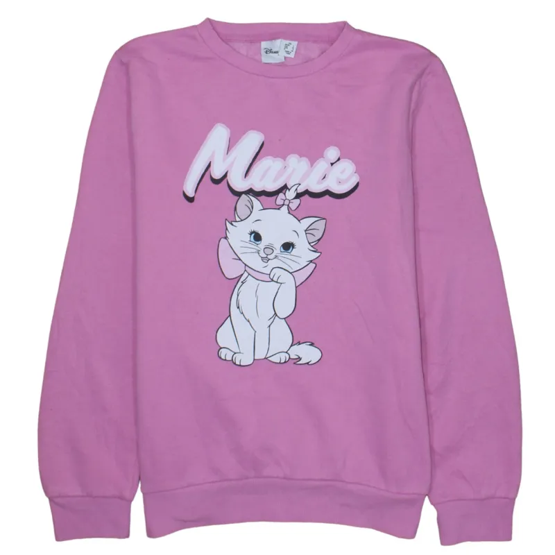 Disney Pink Marie Sweatshirt Women's XSmall Printed Cat Graphic Crewneck Pullover Top made by Disney