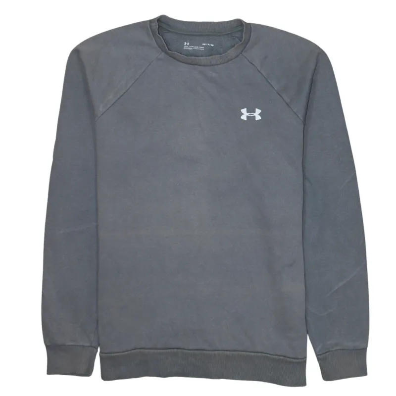 Under Armour Grey Sweatshirt Men's Small Embroidered Chest Logo Raglan Sleeve Pullover Top sold by Vintage Club