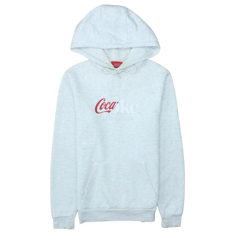 Coca Cola Light Grey Hoodie Men's Small Printed Logo Front Pocket Pullover Sweatshirt made by Coca-Cola