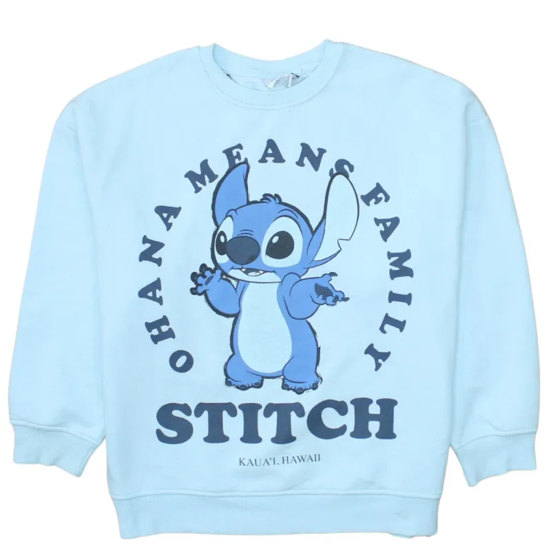 Disney Light Blue Sweatshirt Women’s Small Stitch Printed Graphic Crewneck Pullover Top sold by Vintage Club