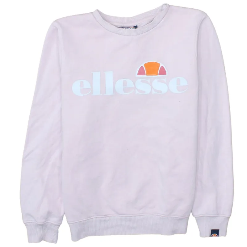 Ellesse Light Pink Sweatshirt Women's Medium Printed Logo Crewneck Pullover Top made by Ellesse