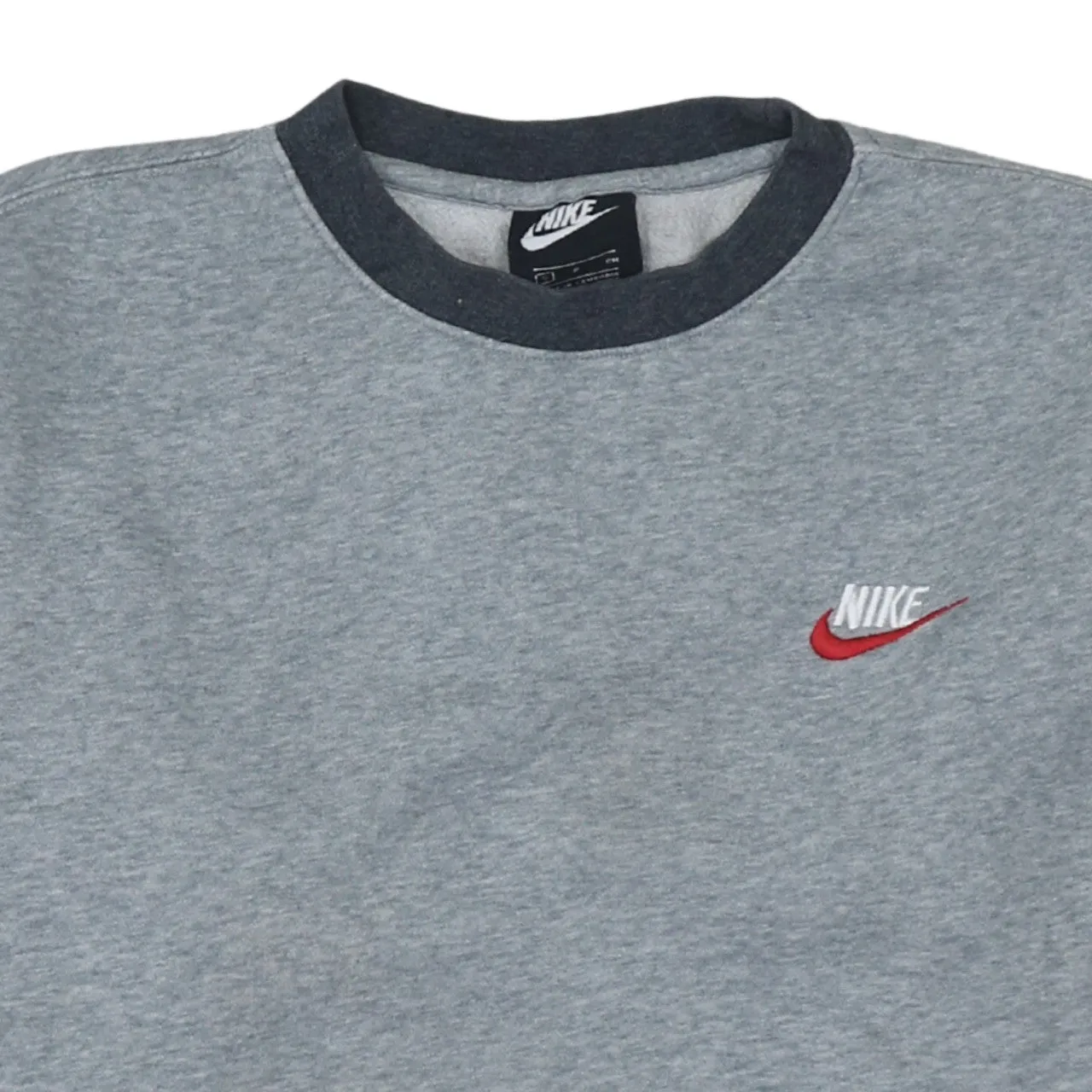 Nike Grey Crewneck Sweatshirt Men's Small Embroidered Swoosh Logo Ribbed Cuffs Pullover sold by Vintage Club product image thumbnail 3