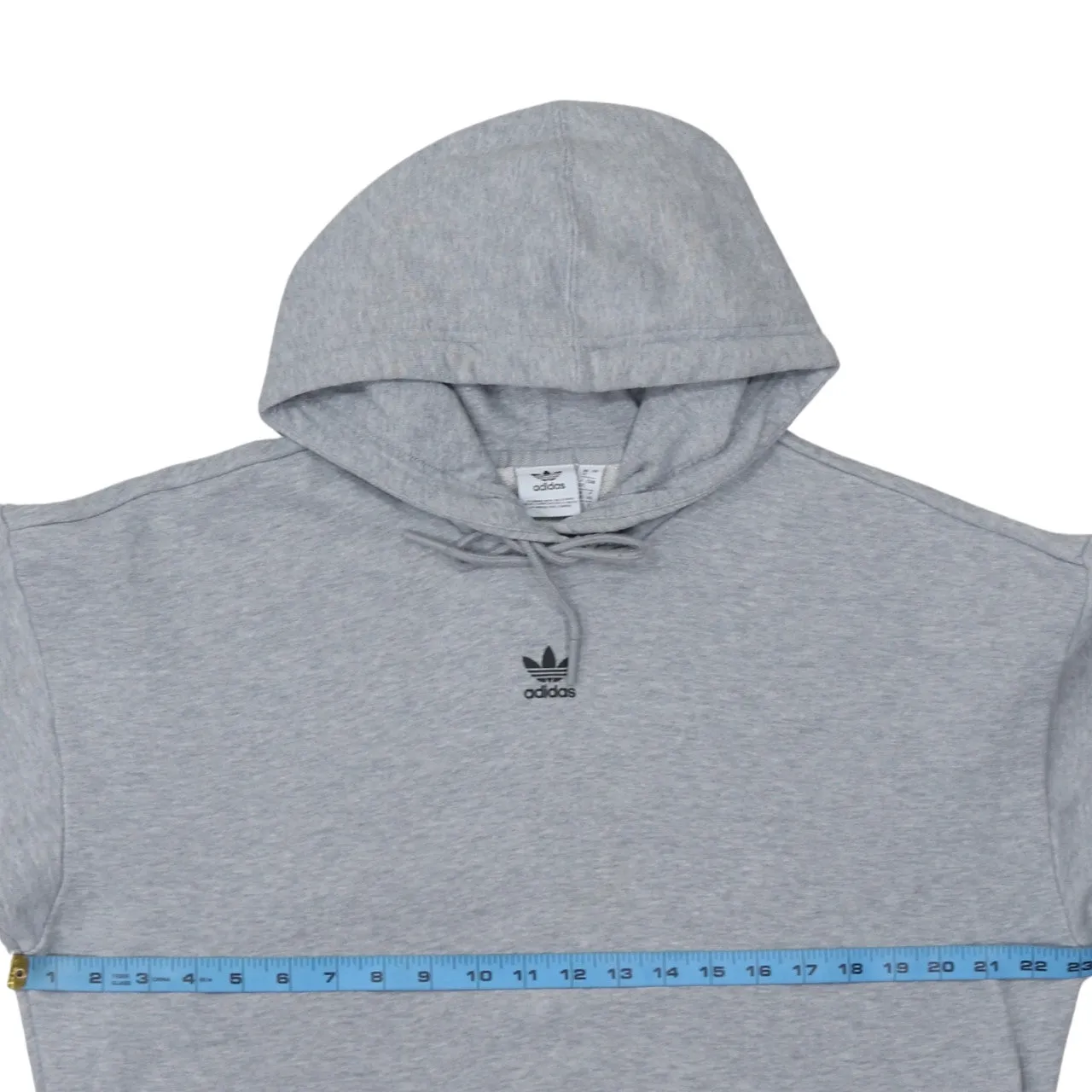 Adidas Grey Hoodie Women’s Large Trefoil Sleeve Print Drawstring Pullover Sweatshirt sold by Vintage Club product image thumbnail 5