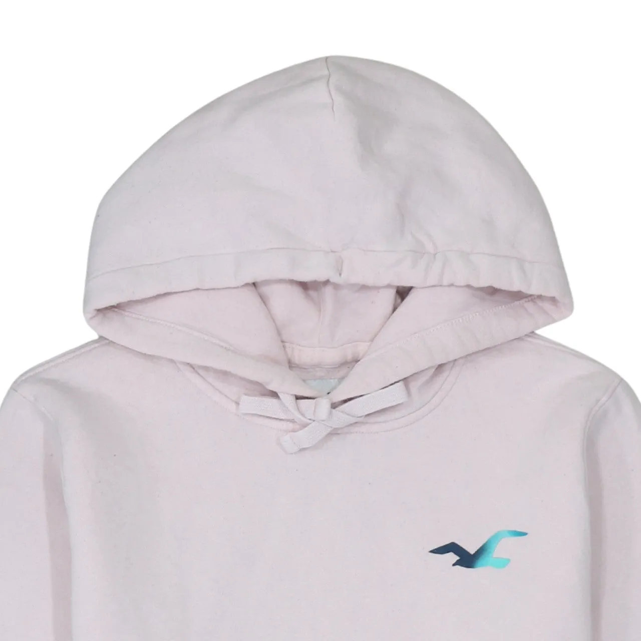 Hollister Light Pink Hoodie Women’s Large Printed Logo Sleeve Graphic Pullover Sweatshirt sold by Vintage Club product image thumbnail 3