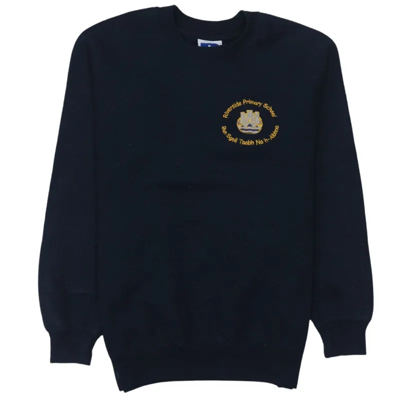 Russell Athletic Navy Blue Sweatshirt Women's 2XL Embroidered School Crest Logo Pullover Fleece Top sold by Vintage Club