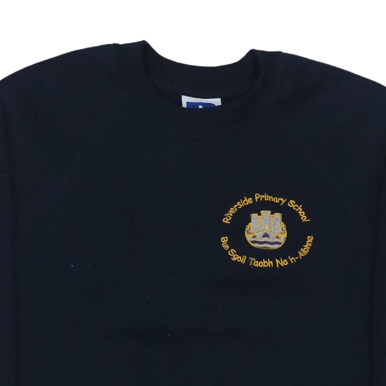 Russell Athletic Navy Blue Sweatshirt Women's 2XL Embroidered School Crest Logo Pullover Fleece Top sold by Vintage Club product image thumbnail 3