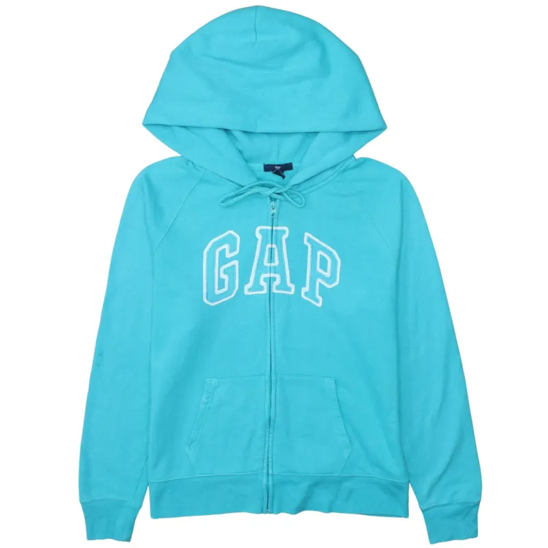 Gap Turquoise Zip Hoodie Women’s Large Embroidered Logo Drawstring Hood Pocket Sweatshirt sold by Vintage Club