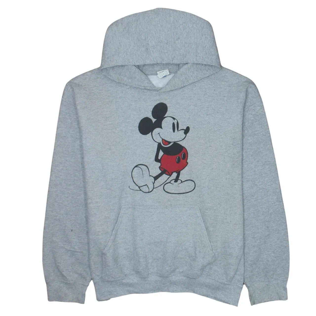 Disney Grey Hoodie Women’s Large Printed Mickey Mouse Graphic Front Pocket Sweatshirt sold by Vintage Club