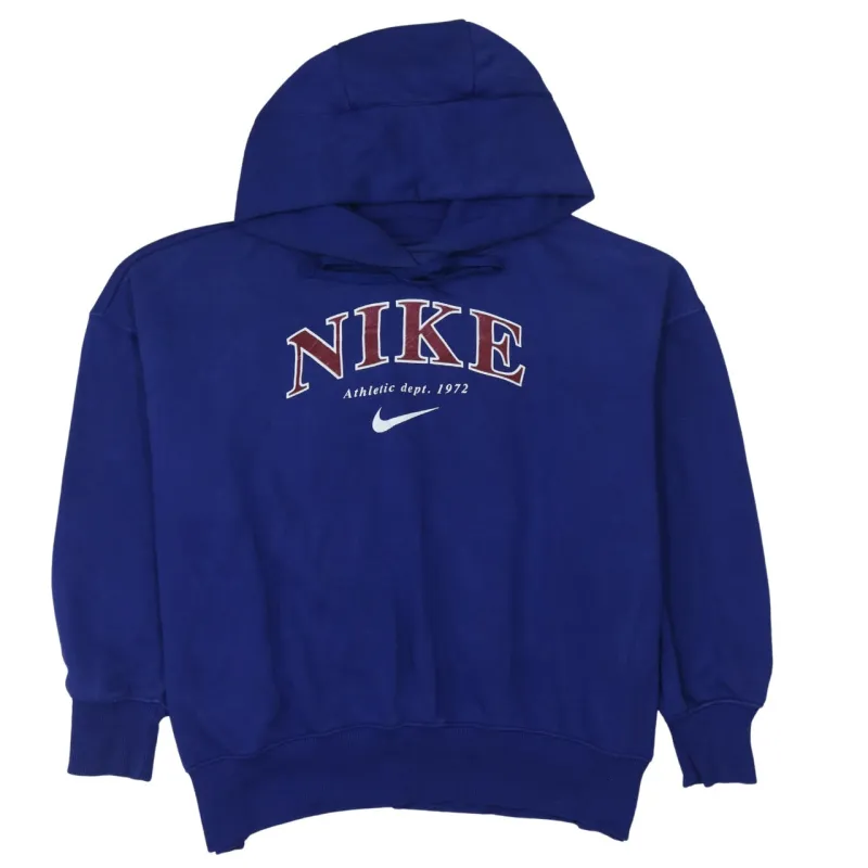Nike Royal Blue Hoodie Men’s Medium Printed Spellout Logo Pullover Sweatshirt sold by Vintage Club