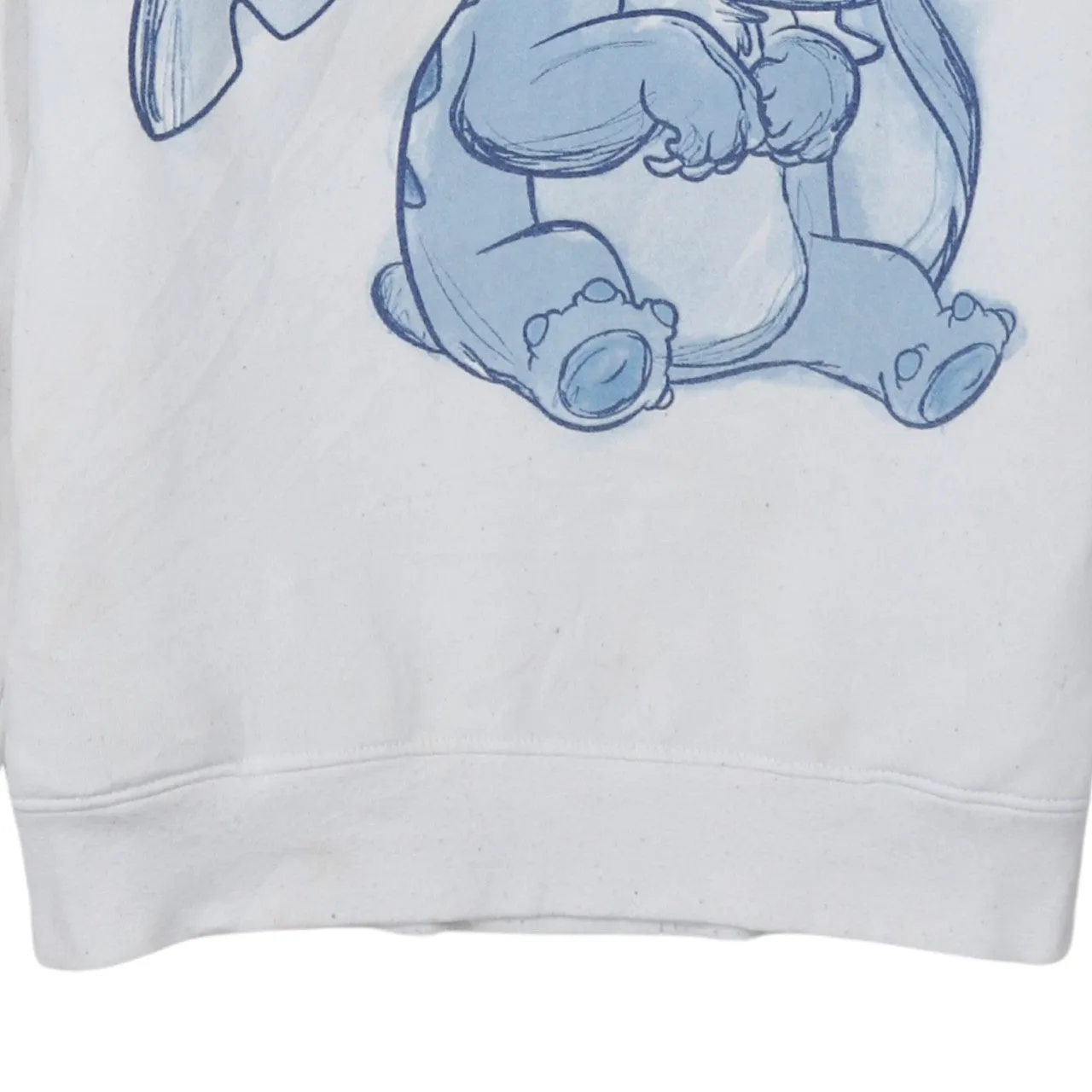 Disney White Hoodie Women’s XSmall Printed Stitch Graphic Primark Cares Pullover Sweatshirt sold by Vintage Club product image thumbnail 4