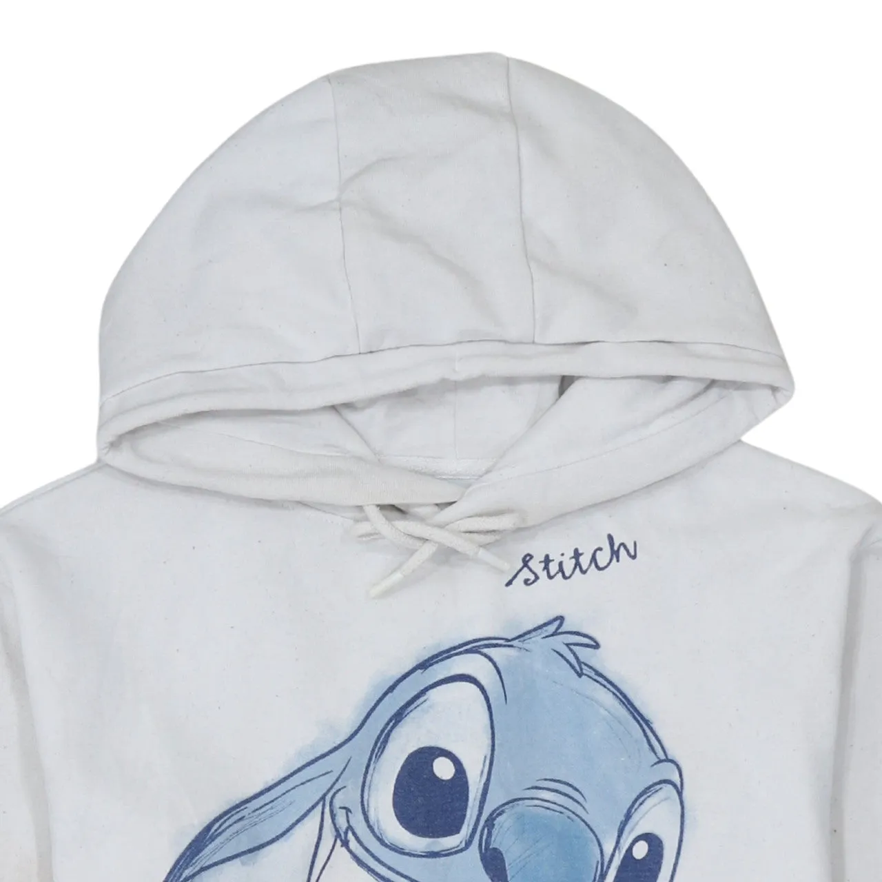 Disney White Hoodie Women’s XSmall Printed Stitch Graphic Primark Cares Pullover Sweatshirt sold by Vintage Club product image thumbnail 3