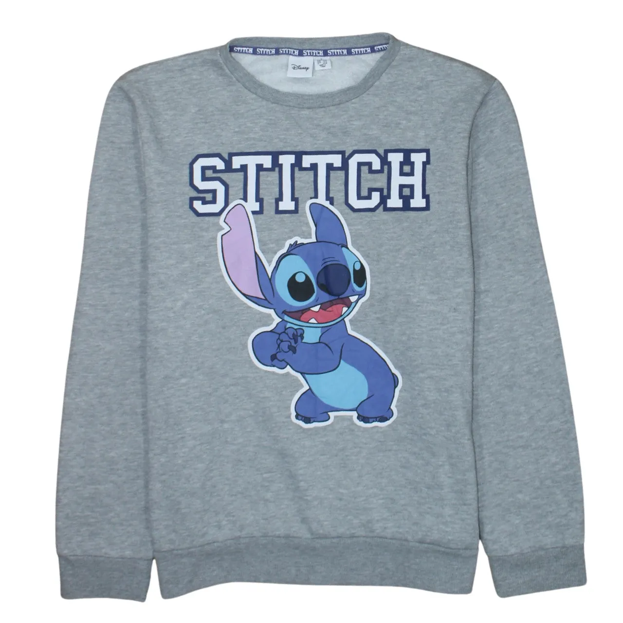 Disney Grey Stitch Sweatshirt Women's Large Printed Graphic Crewneck Pullover Fleece Top sold by Vintage Club