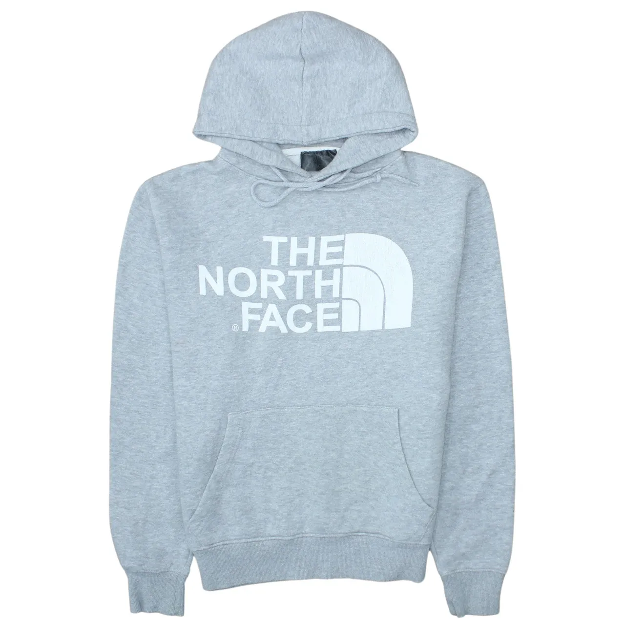 The North Face Light Grey Hoodie Women’s Medium Printed Logo Front Pocket Pullover Sweatshirt sold by Vintage Club