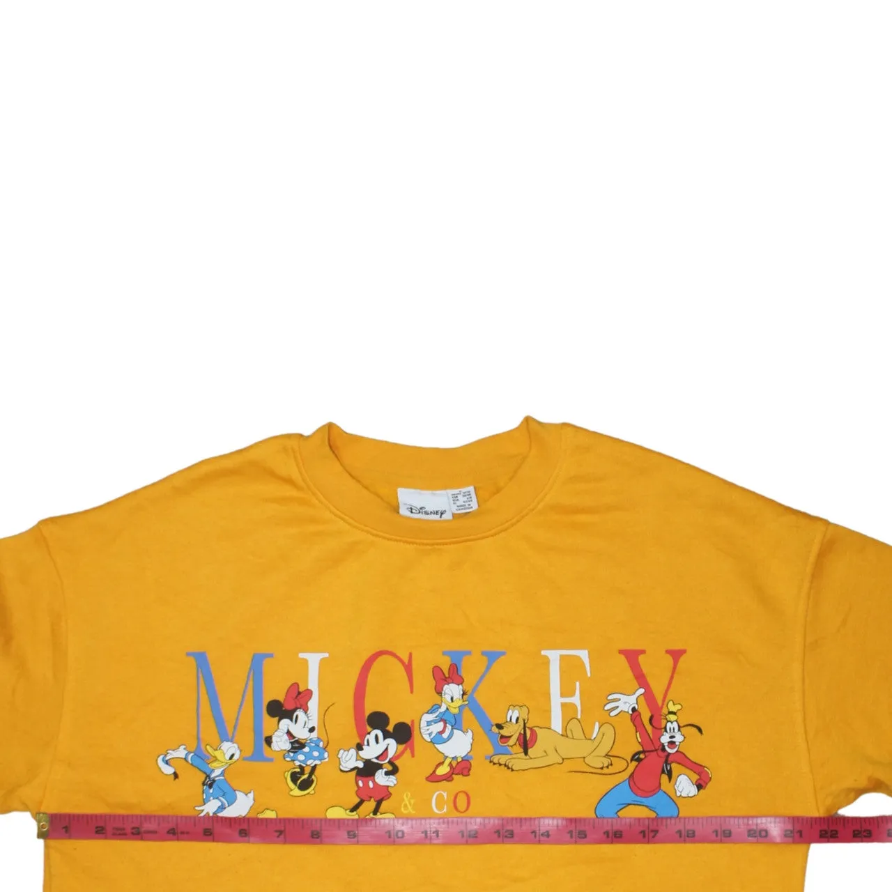 Disney Mustard Yellow Sweatshirt Women’s Small Printed Mickey Co Characters Pullover Jumper sold by Vintage Club product image thumbnail 5