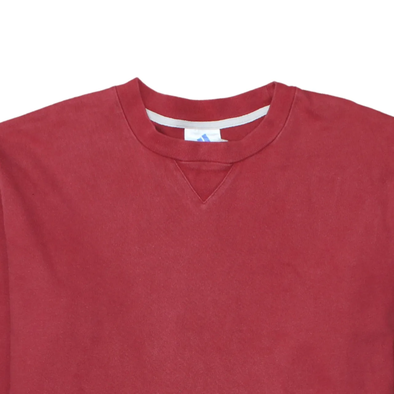 Adidas Burgundy Red Sweatshirt Men's Large Sleeve Logo Black Panel Pullover Top sold by Vintage Club product image thumbnail 3