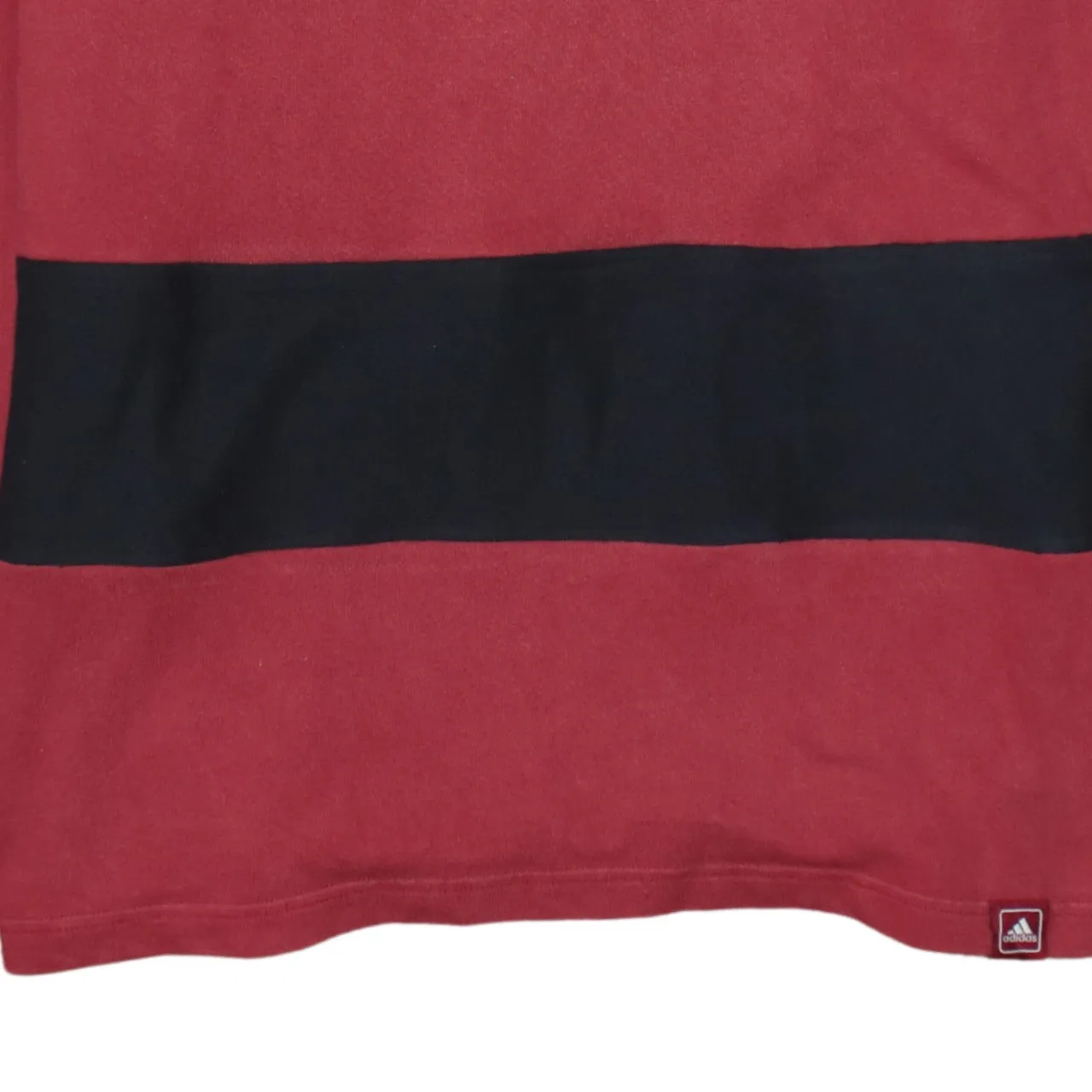 Adidas Burgundy Red Sweatshirt Men's Large Sleeve Logo Black Panel Pullover Top sold by Vintage Club product image thumbnail 4