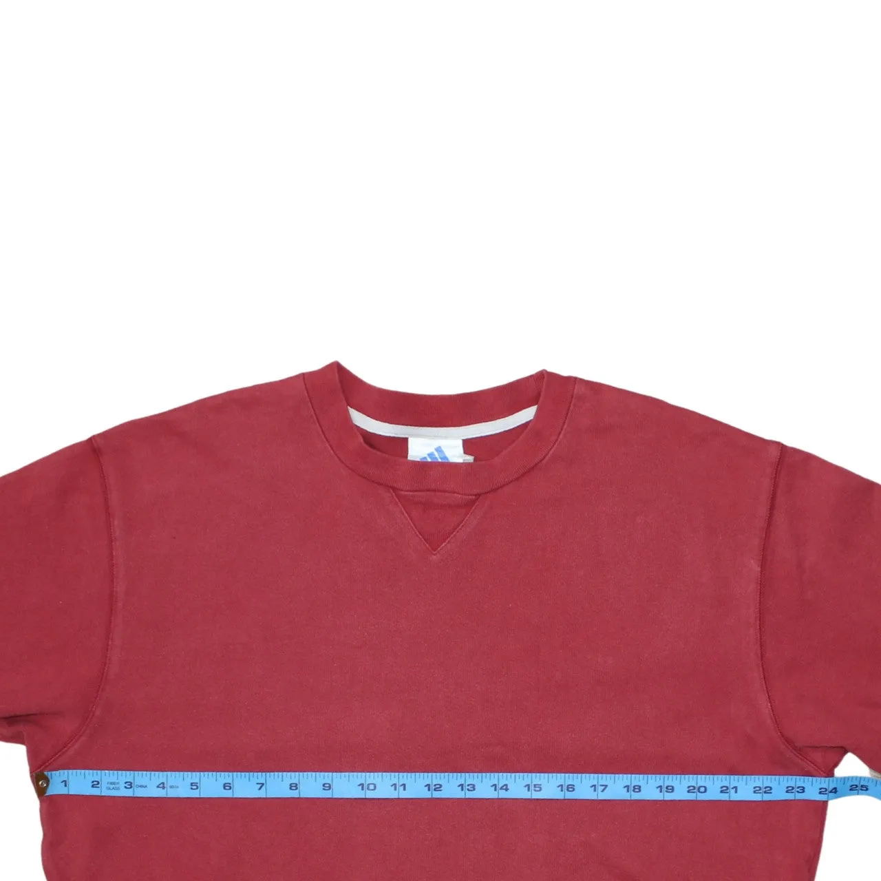 Adidas Burgundy Red Sweatshirt Men's Large Sleeve Logo Black Panel Pullover Top sold by Vintage Club product image thumbnail 5
