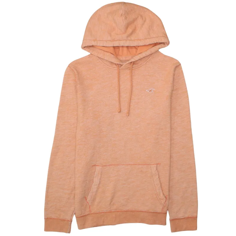 Hollister Peach Orange Hoodie Women’s Large Embroidered Chest Logo Front Pocket Pullover Sweatshirt sold by Vintage Club