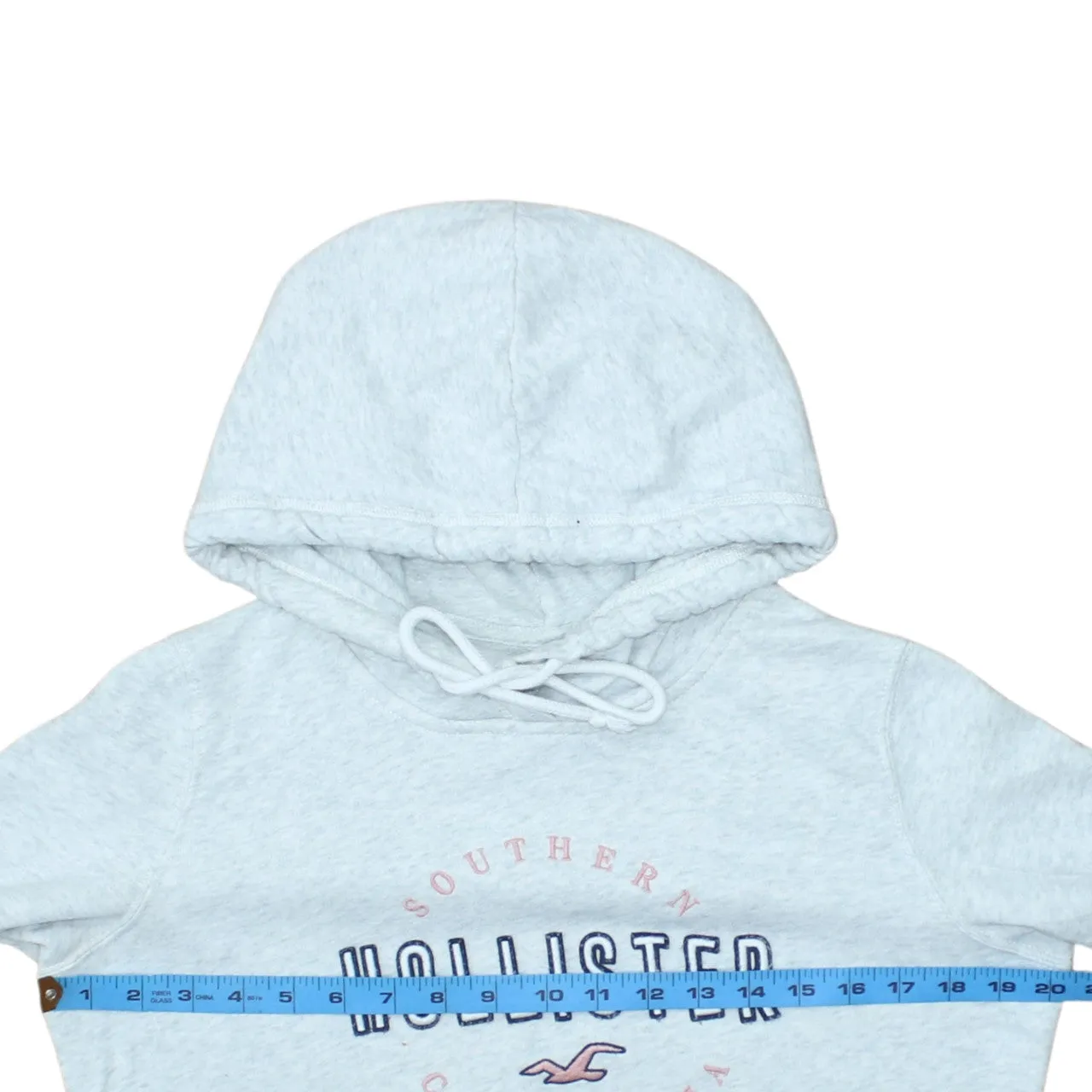 Hollister Light Grey Hoodie Men's Small Embroidered Logo Front Pocket Pullover Sweatshirt sold by Vintage Club product image thumbnail 5