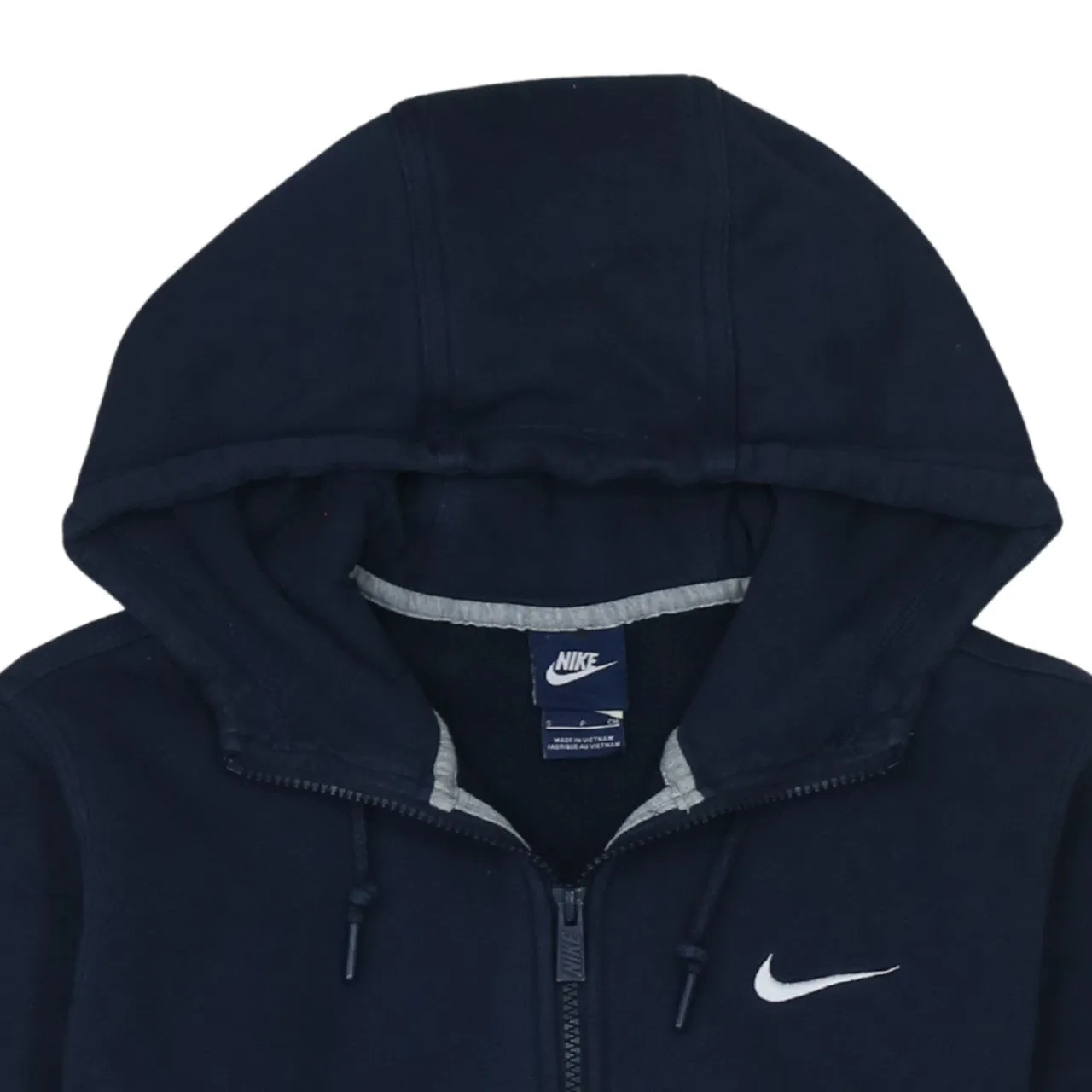 Nike Navy Blue Full Zip Hoodie Men’s Small Embroidered Swoosh Split Pocket Sweatshirt sold by Vintage Club product image thumbnail 3